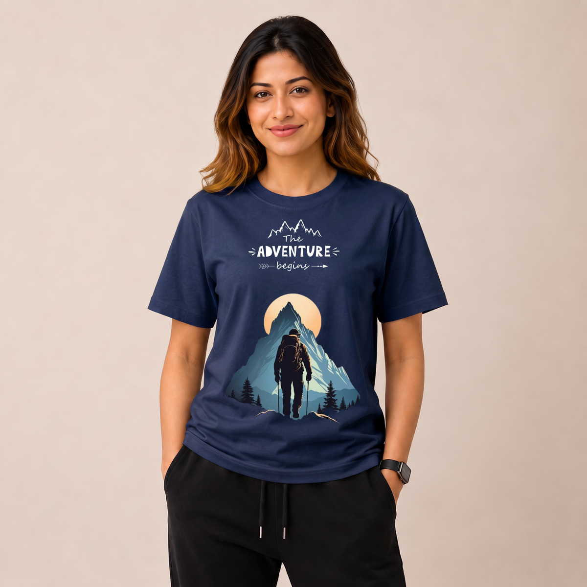 The Adventure Begins | Mountain Explorer Unisex Regular T-Shirt