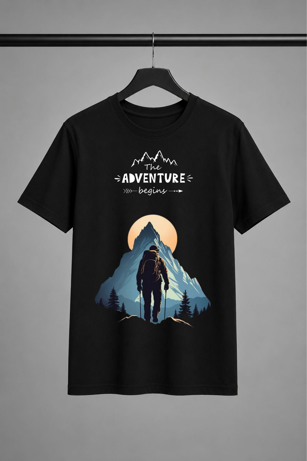 The Adventure Begins | Mountain Explorer Unisex Regular T-Shirt