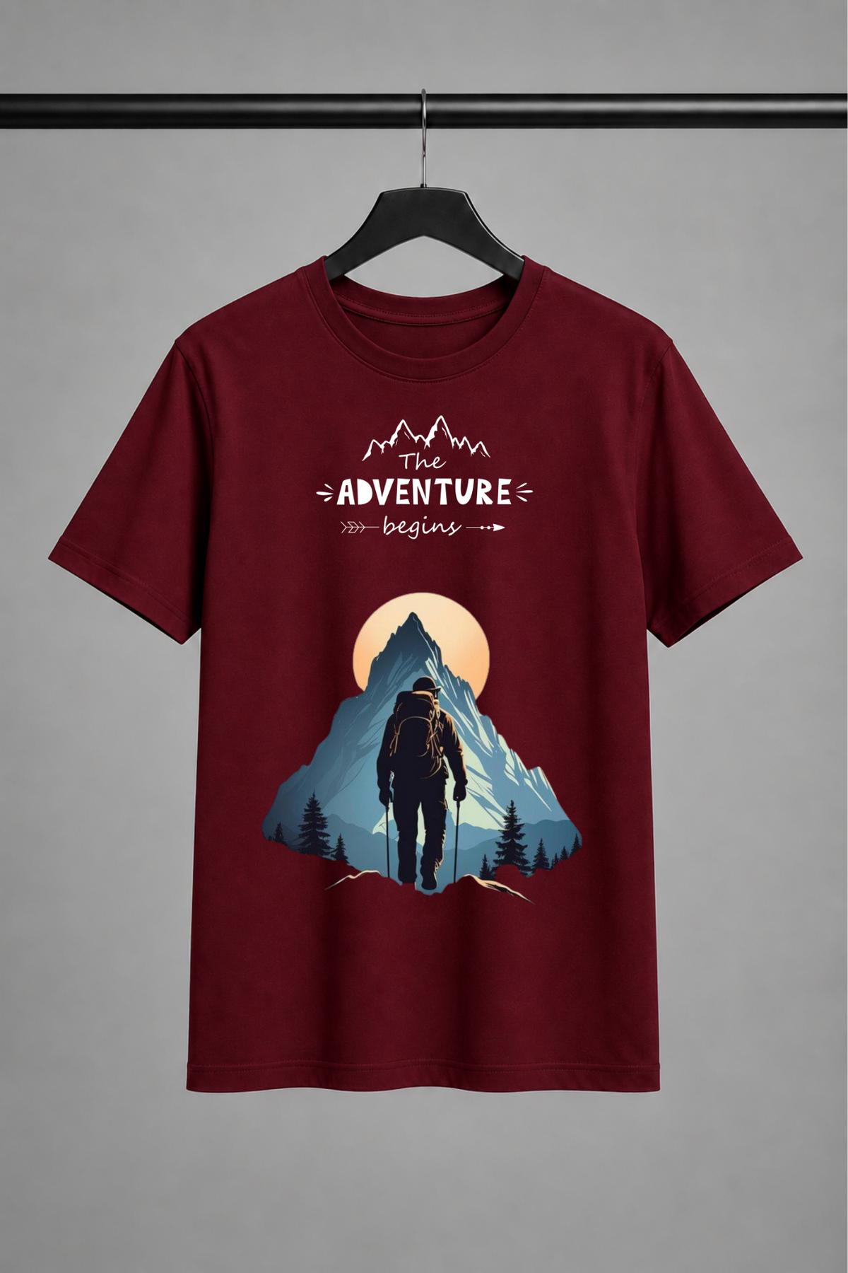 The Adventure Begins | Mountain Explorer Unisex Regular T-Shirt