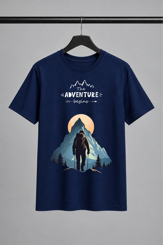 The Adventure Begins | Mountain Explorer Unisex Regular T-Shirt