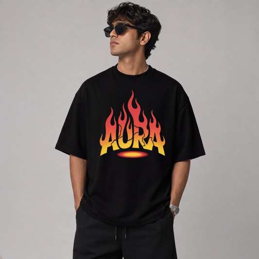Aura Flame Graphic | Unisex Oversized T-Shirt