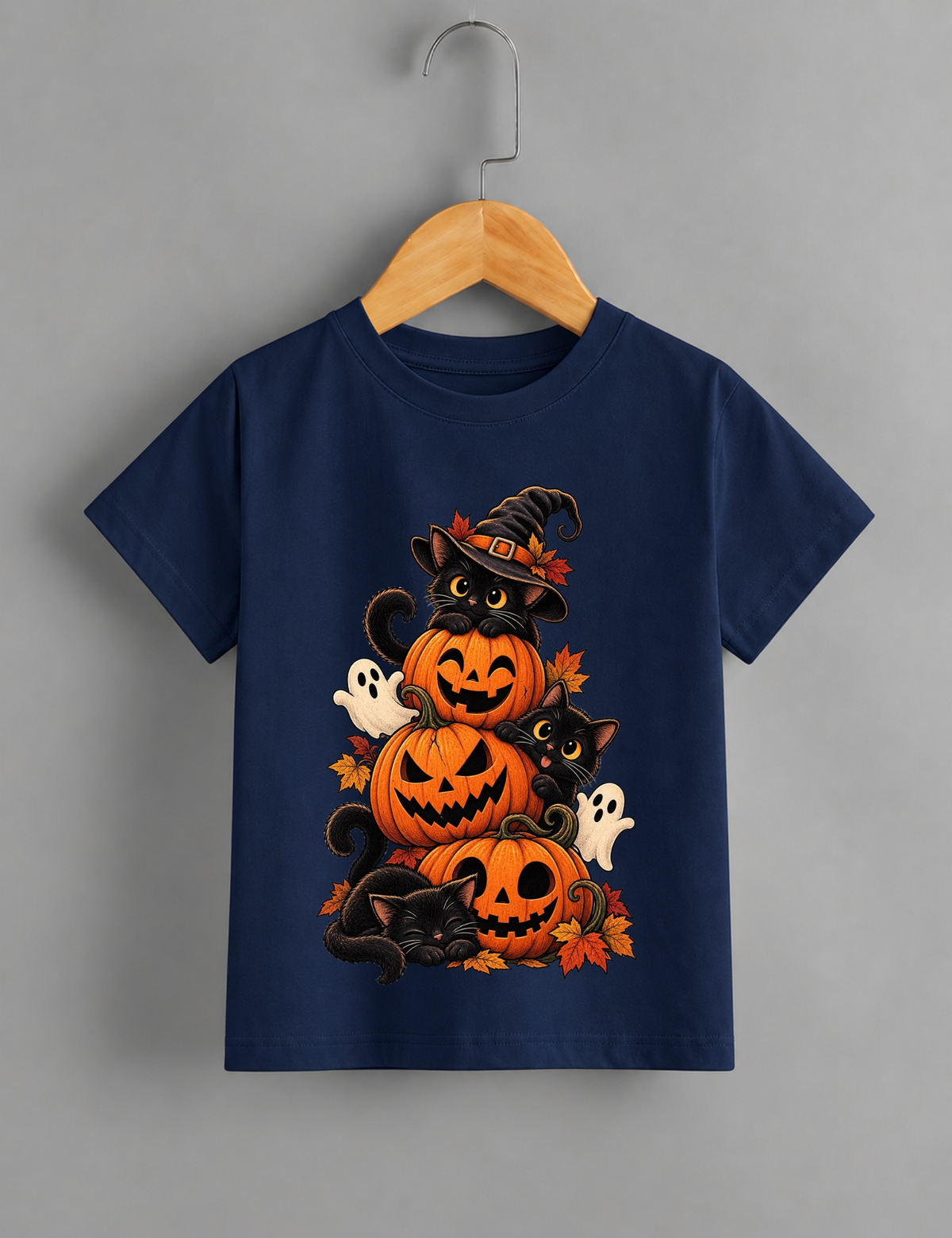 Spooky Cat Squad | Cute Halloween Kids T-Shirt