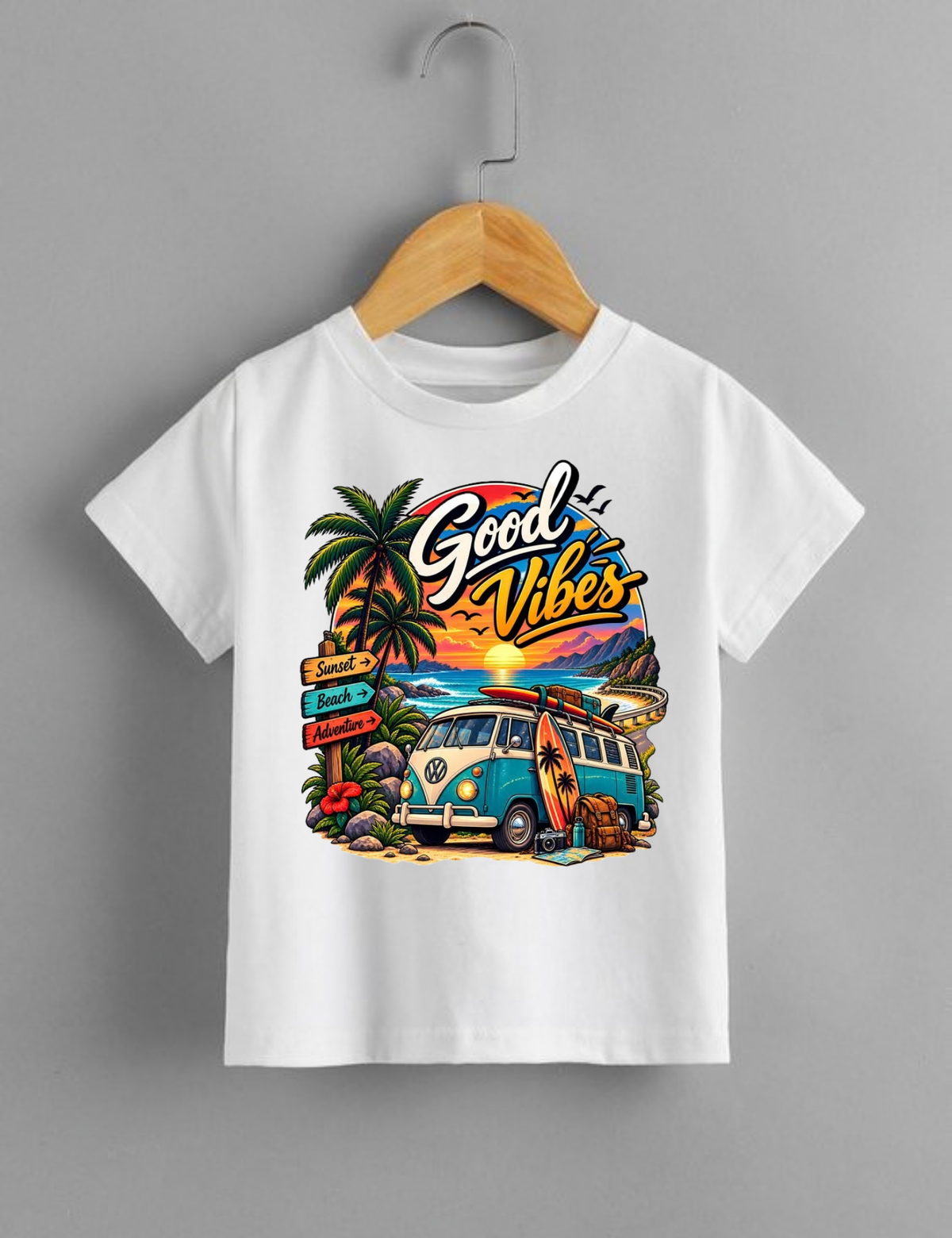 Good Vibes | Little Beach Explorer Kids T-Shirt