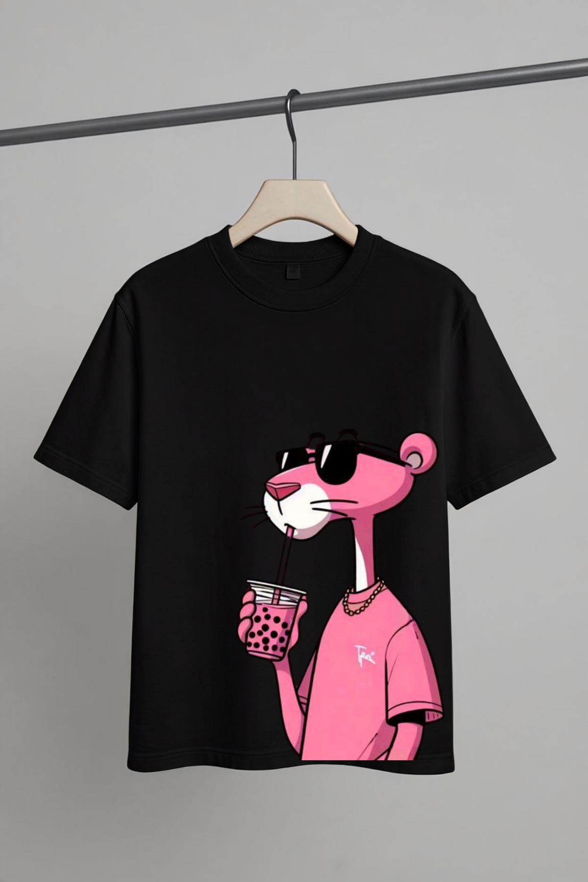 Pink Panther Boba Tee Club | Unisex Oversize T-Shirt