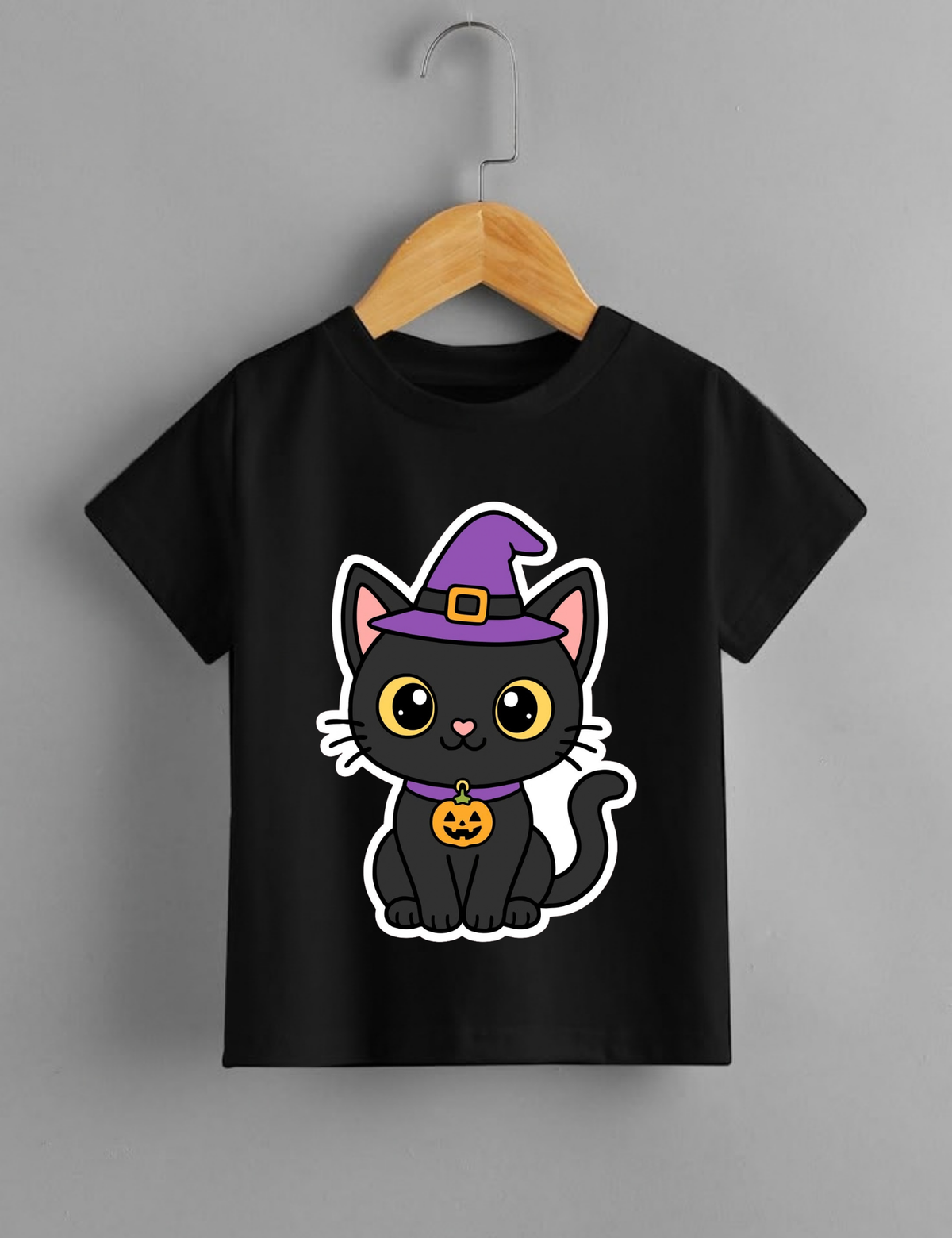 Spooky Little Witch Cat | Cute Halloween Kids T-Shirt