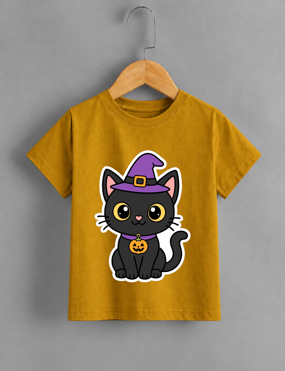 Spooky Little Witch Cat | Cute Halloween Kids T-Shirt