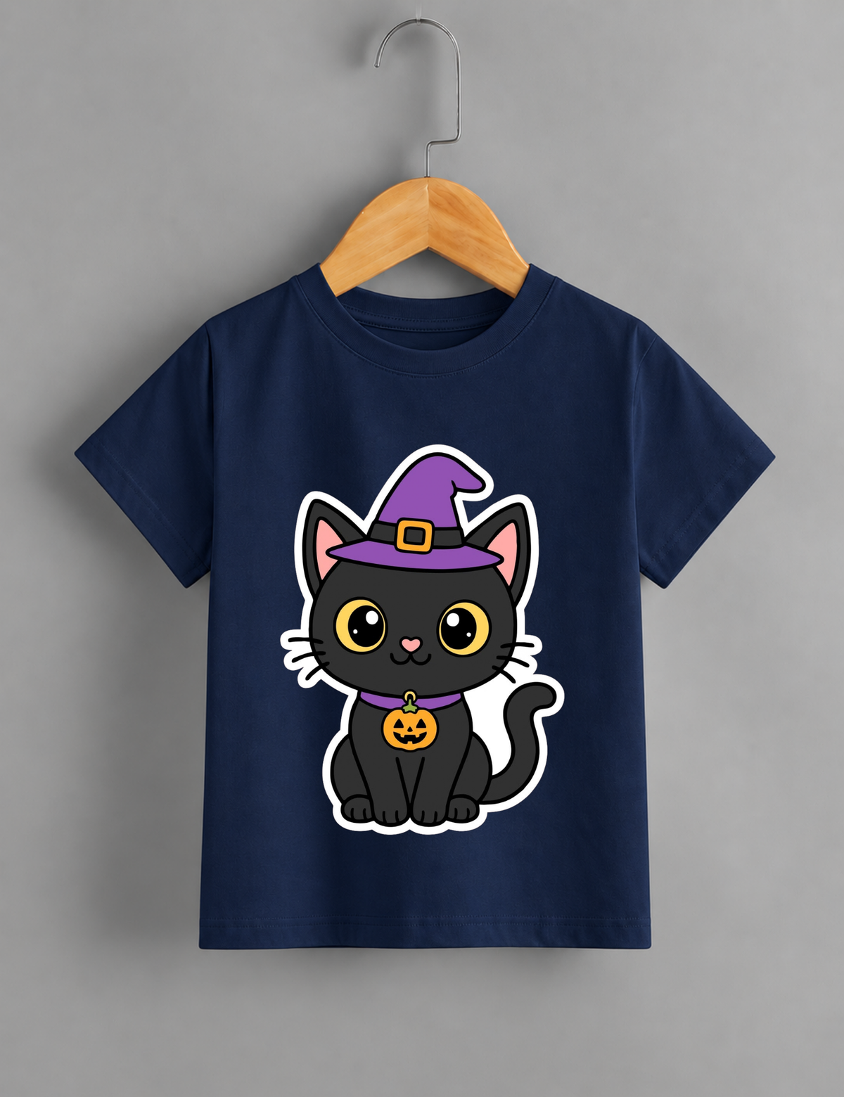 Spooky Little Witch Cat | Cute Halloween Kids T-Shirt