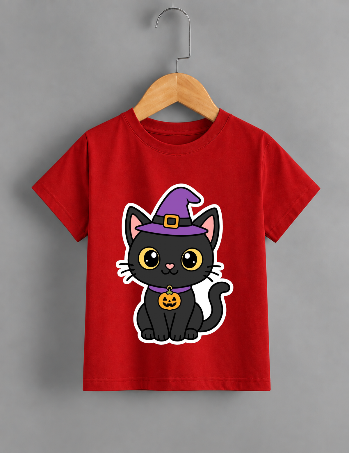 Spooky Little Witch Cat | Cute Halloween Kids T-Shirt