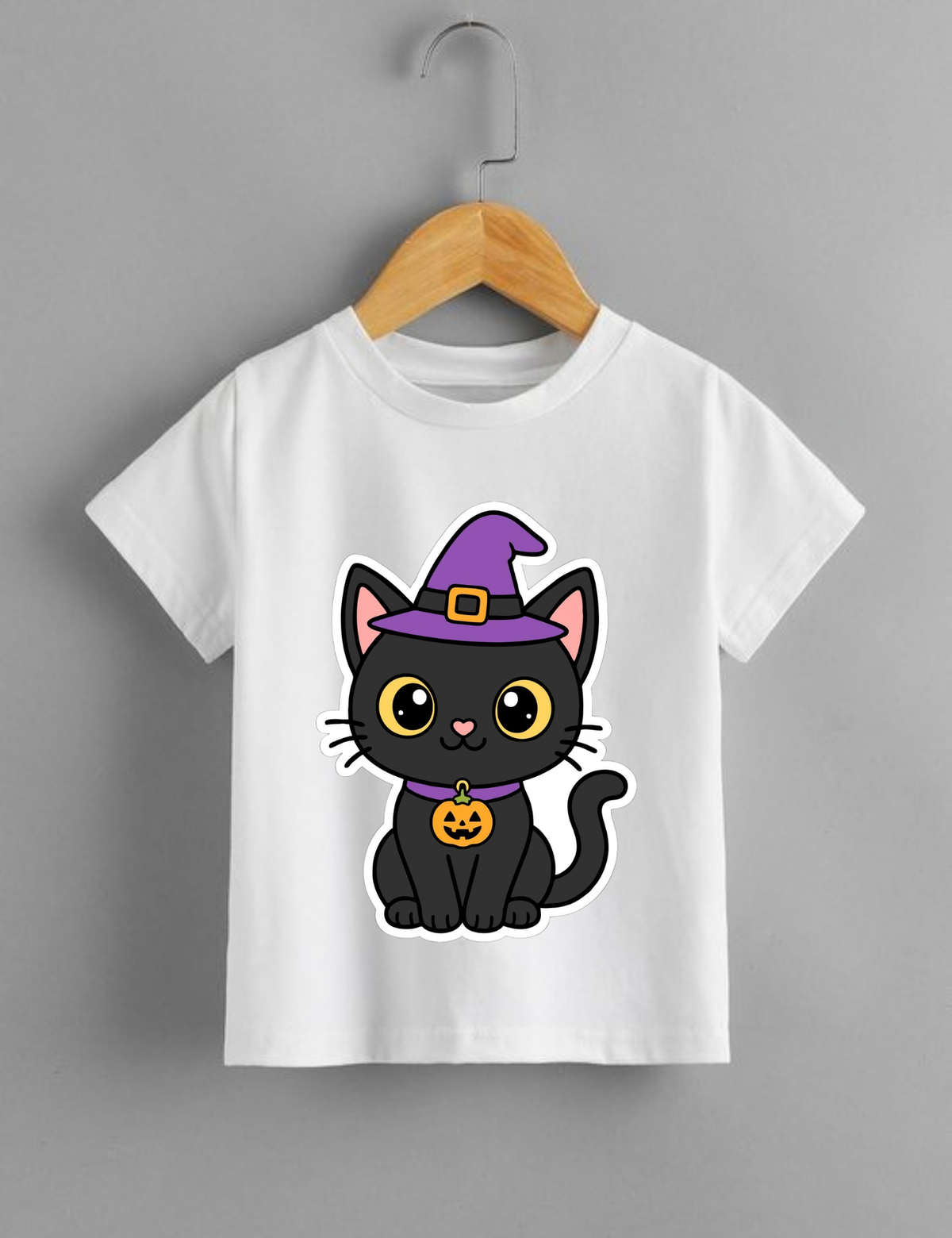 Spooky Little Witch Cat | Cute Halloween Kids T-Shirt